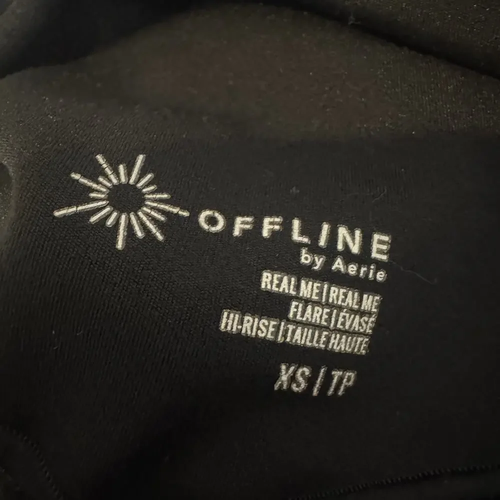 Aerie OFFLINE Real Me High Rise Flare Leggings Black XS - Picture 3 of 8